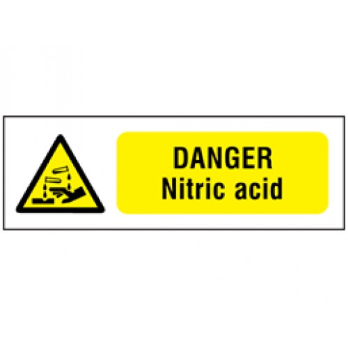 Danger nitric acid safety Sign. Chemical Hazard Warning